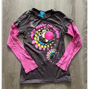 Bobby Jack Long Sleeve Tee Y2K Vintage Girls Large 14-16 Don’t Burst My Bubble